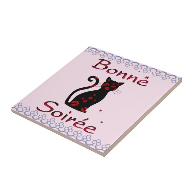 Fransk:Bonne Soiree Ceramic Tile Kakelplatta (Sidan)