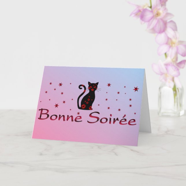 Fransk:Bonne Soiree Greeting Card Kort (Orkide)