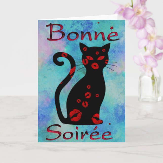 Fransk:Bonne Soiree Greeting Card Kort (Orkide)