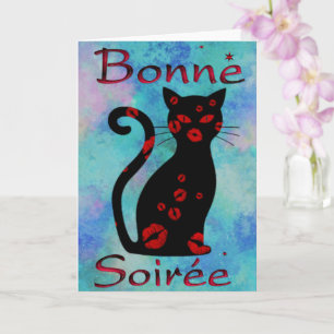 Fransk:Bonne Soiree Greeting Card Kort