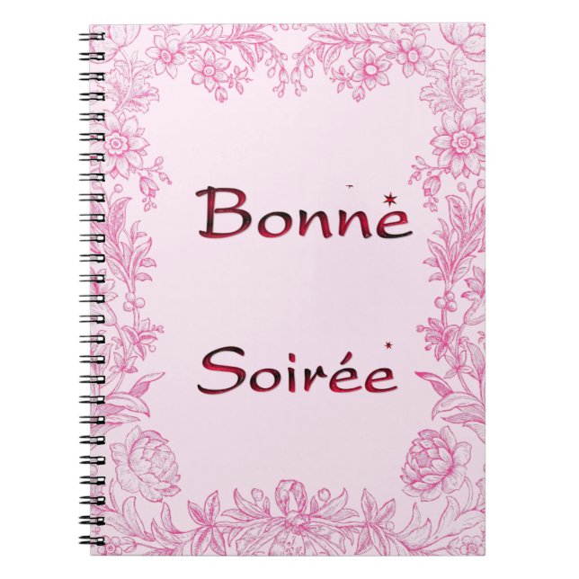 Fransk:Bonne Soiree Notebook Anteckningsbok (Framsidan)