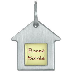 Fransk:Bonne Soiree Pet ID-tagg ID-bricka Husdjur