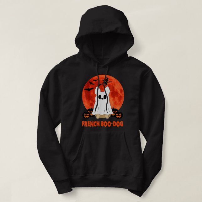Fransk Boo Hund Frenchie Fransk Bulldog Boo Hundar Hoodie (Design framsida)