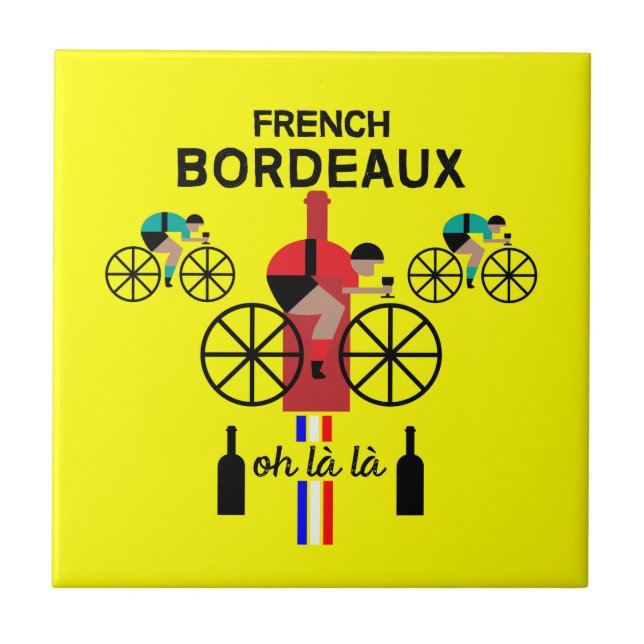 Fransk Bordeaux Vin Kakelplatta (Framsidan)