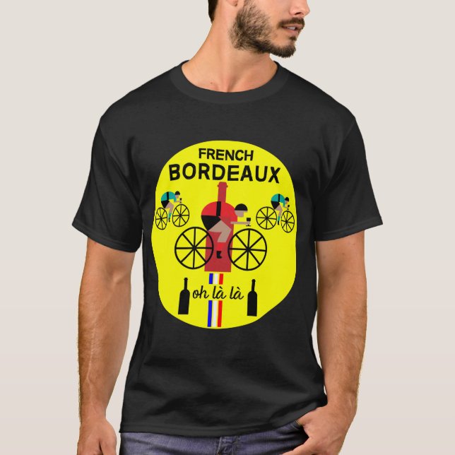 Fransk Bordeaux Vin T Shirt (Framsida)