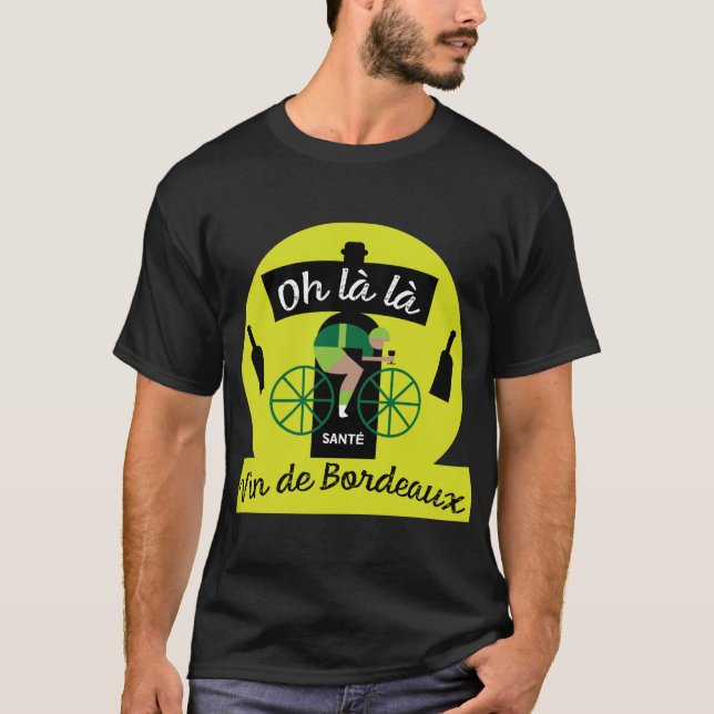 Fransk Bordeaux Vin T-Shirt (Framsida)