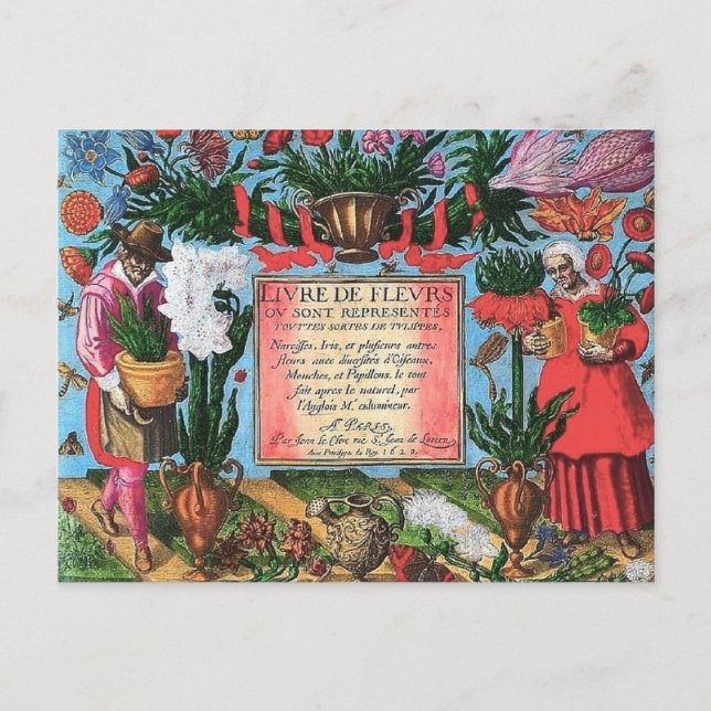Fransk botaniska illustrationer vykort (Framsida)