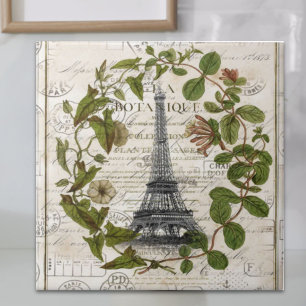 fransk botaniska vivel löv paris eiffel torn kakelplatta