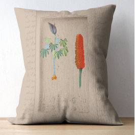 Fransk botaniskt illustration Snakelily Prydnadskudde