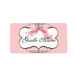 Fransk Bow in Dots, Baby Shower Sticker Seal Adressetikett