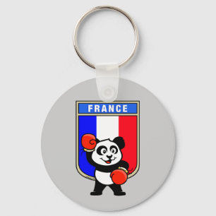 Fransk Boxing Panda Nyckelring