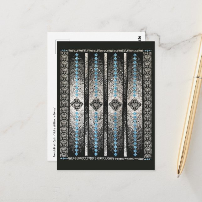 Fransk Braid Quilt vykort (Fram/Back In Situ)