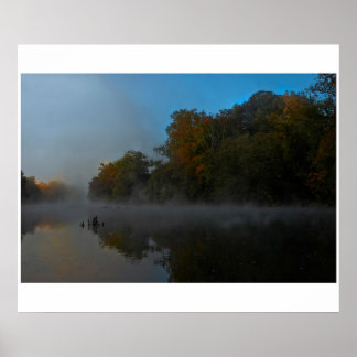 Fransk Broad River Fog Poster