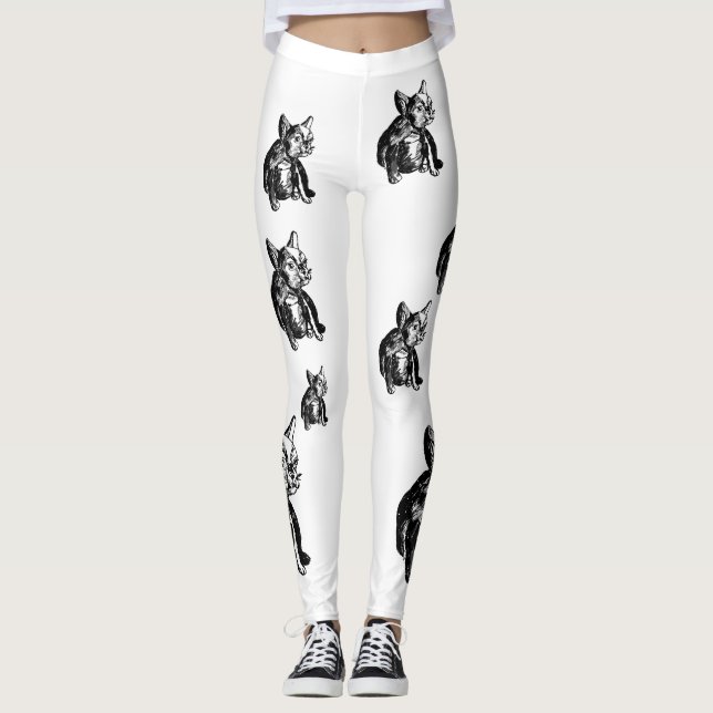 Fransk Buldog Puppy Hund Leggings (Framsida)