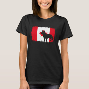 Fransk bull dog Canada Canadian flagga frenchies b T Shirt