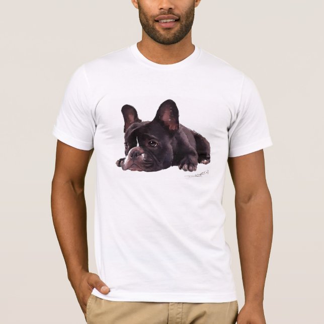 Fransk Bull Tee-Dubbla-Sided with Bold Red Stil T Shirt (Framsida)