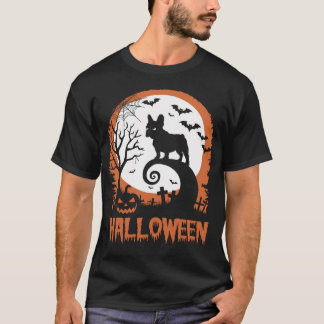 Fransk Bulld0g och Måne Funny Halloween Costume T Shirt