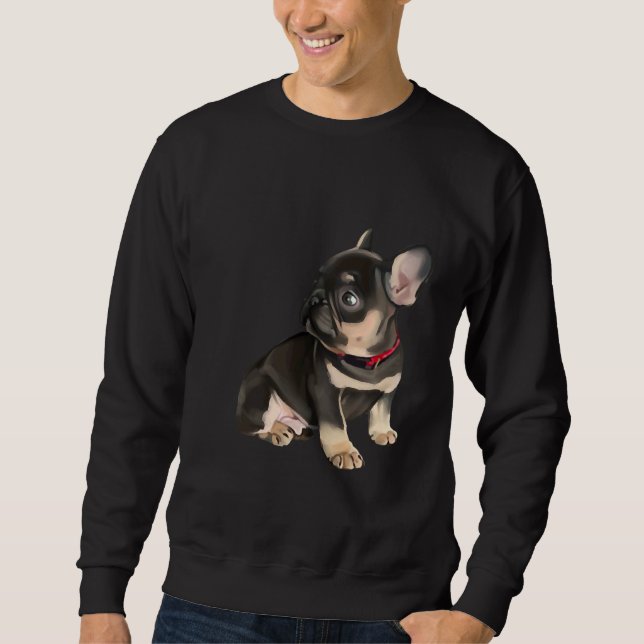 Fransk Bulldog 1 Lång Ärmad Tröja (Framsida)