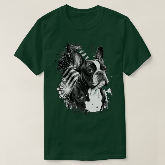 Fransk Bulldog 4:e juli 2011 T Shirt (Design framsida)