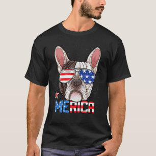 Fransk Bulldog 4:e juli Merica Manar Women Americ T Shirt