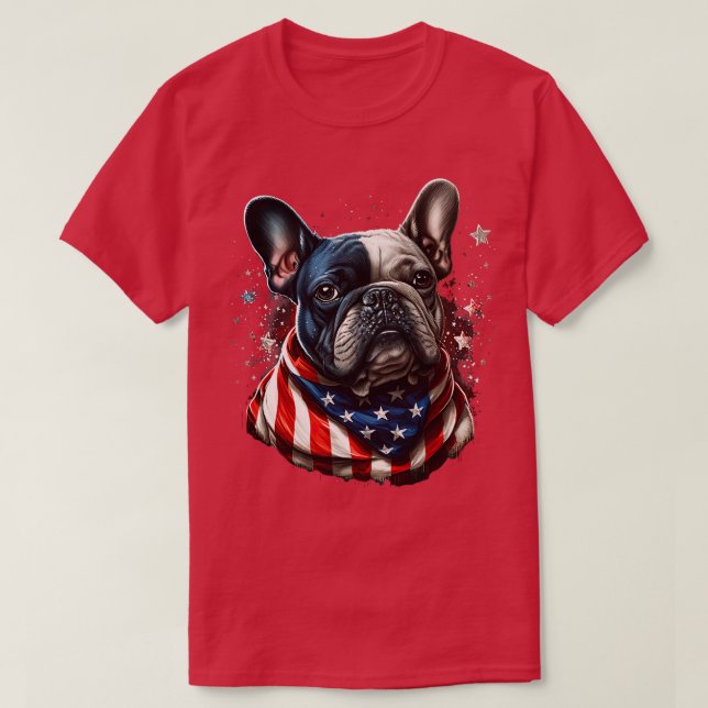 Fransk Bulldog 4 juli 5 T Shirt (Design framsida)