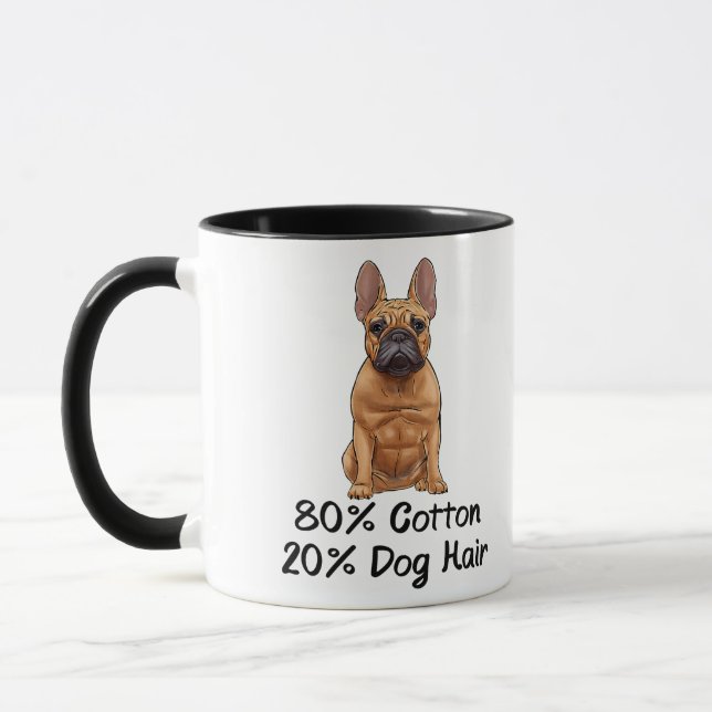 Fransk Bulldog 80 % Cotton 20 % Hund Hair Frenchie Mugg (Vänster)