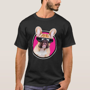 Fransk Bulldog 80-tal Stil Vaporwave Frenchies Äls T Shirt