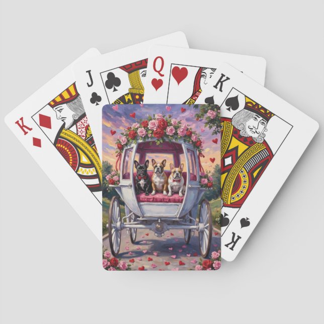 Fransk Bulldog Alla Hjärtans Dag  Casinokort (Baksidan)