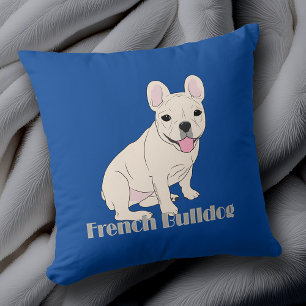 Fransk Bulldog Älskare Blue Kudde
