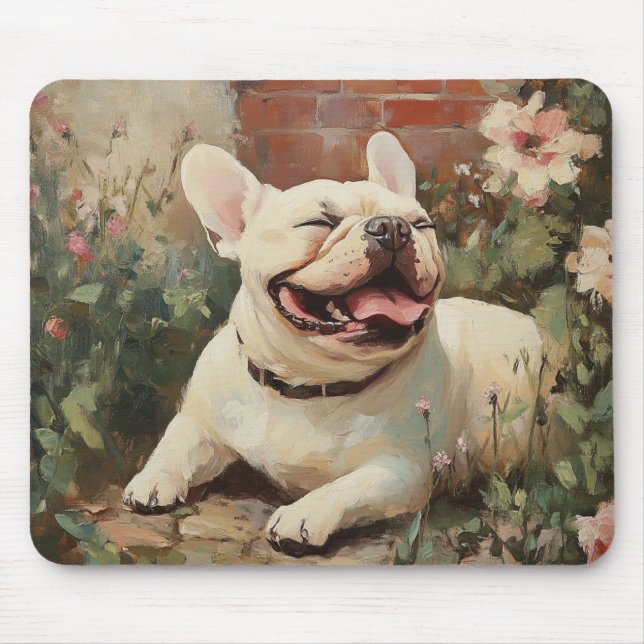 Fransk Bulldog Älskare Garden Mouse Pad Musmatta (Framsidan)