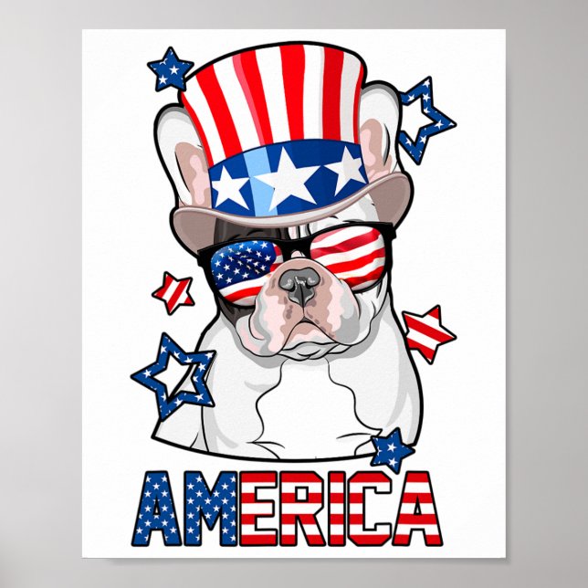 Fransk Bulldog America 4:e juli Manar Women Frenc Poster (Framsidan)