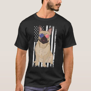 Fransk Bulldog American Flagga Patriot Bulldog 4:e T Shirt