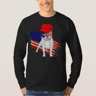Fransk Bulldog American Flagga USA Patriotic 4:e a T Shirt