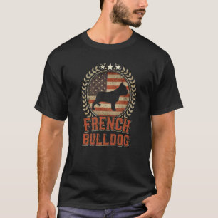 Fransk Bulldog American Flagga Usa Patriotic Hund T Shirt