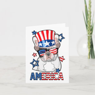 Fransk Bulldog Amerika 4:e Juli Män Kvinnor Frenc Kort