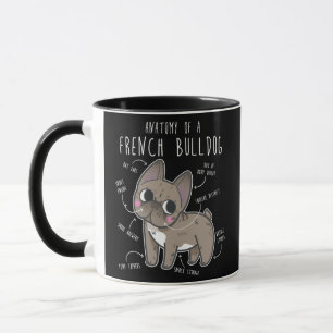 Fransk Bulldog Anatomy Cute Funny Pet Frenchie Mugg