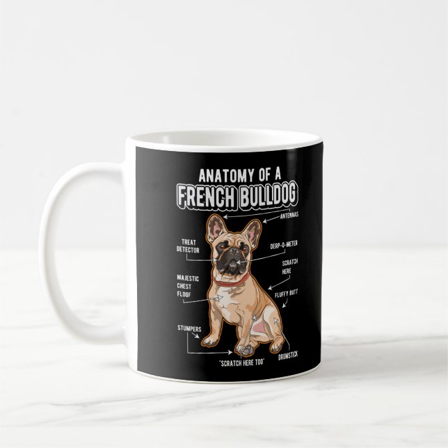 Fransk Bulldog Anatomy Rolig hund Kaffemugg (Vänster)