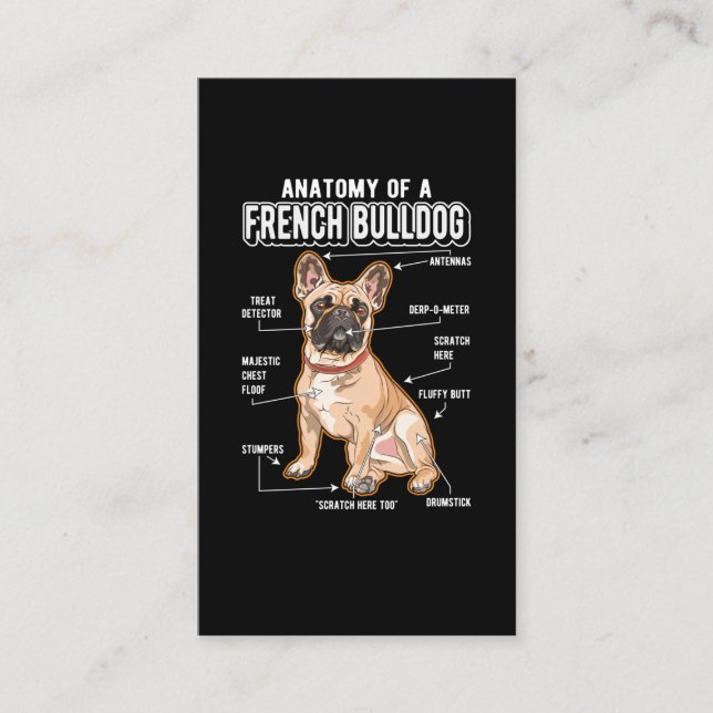 Fransk Bulldog Anatomy Rolig hund Visitkort (Framsida)
