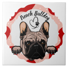 Fransk Bulldog-anpassat mönster-foto ram Kakelplatta