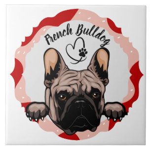 Fransk Bulldog-anpassat mönster-foto ram Kakelplatta