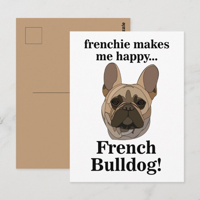 Fransk Bulldog Ansikte Hundälskare Vykort (Fram/baksida)