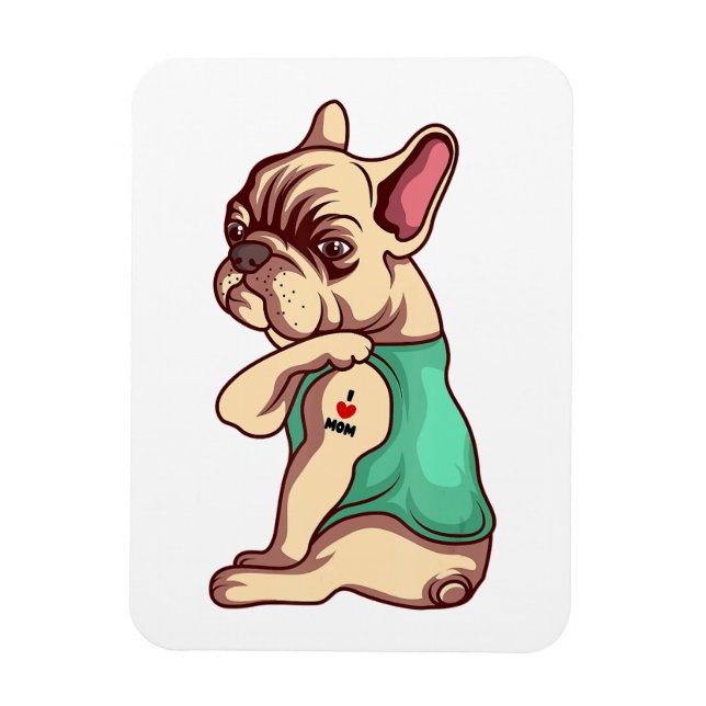 Fransk Bulldog Ansikte-kylskåp, magnet (Vertikal)