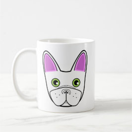 Fransk Bulldog Ansikte - White Frenchie Kaffemugg