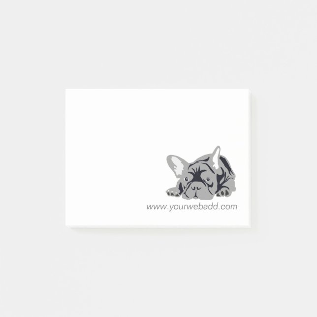 Fransk Bulldog Anteckningar Post-it Block (Framsida)