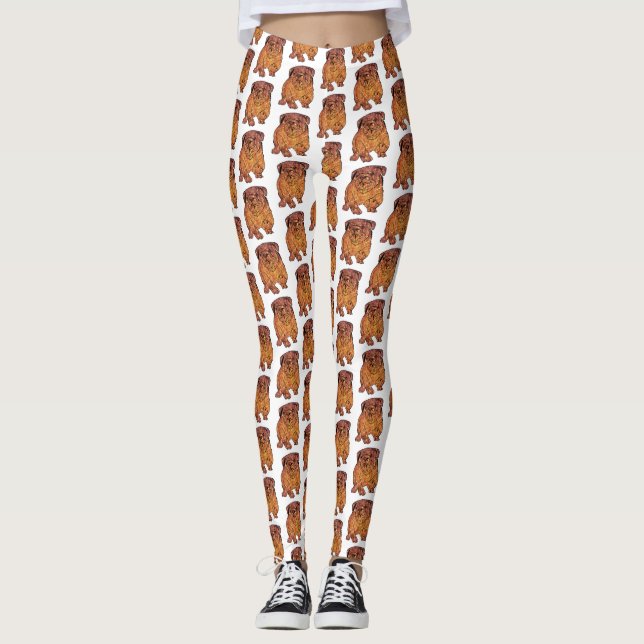 Fransk Bulldog Art Anpassningsbar Leggings (Framsida)