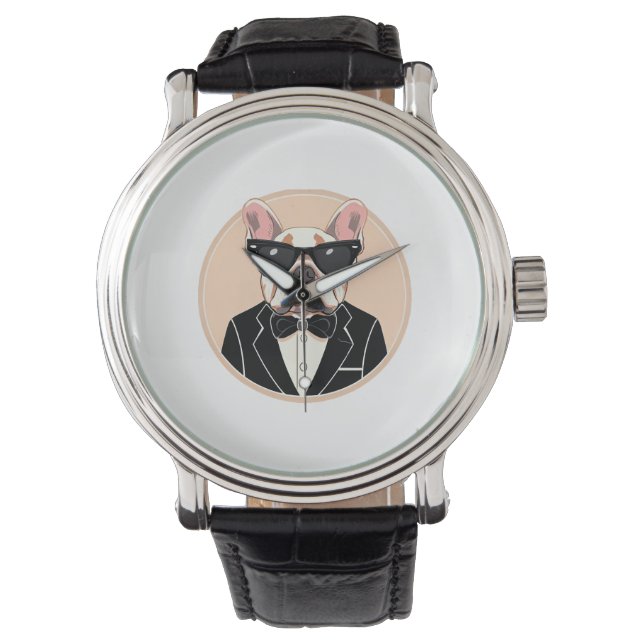 Fransk Bulldog Art Armbandsur (Framsida)