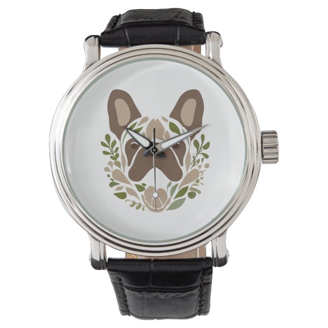 Fransk Bulldog Art Armbandsur (Framsida)
