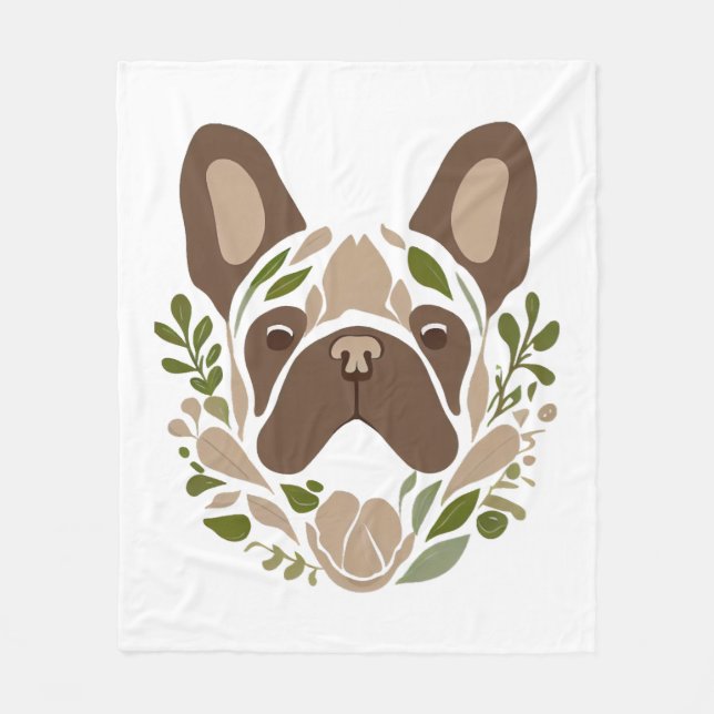 Fransk Bulldog Art Fleecefilt (Framsidan)
