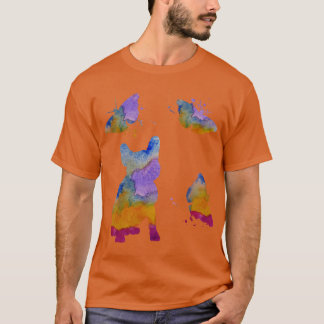 Fransk Bulldog Art Frenchie Hund Butterflies Art T Shirt