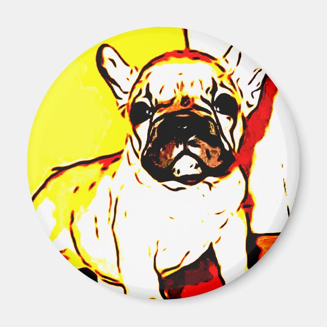 Fransk Bulldog Art Magnet (Framsidan)